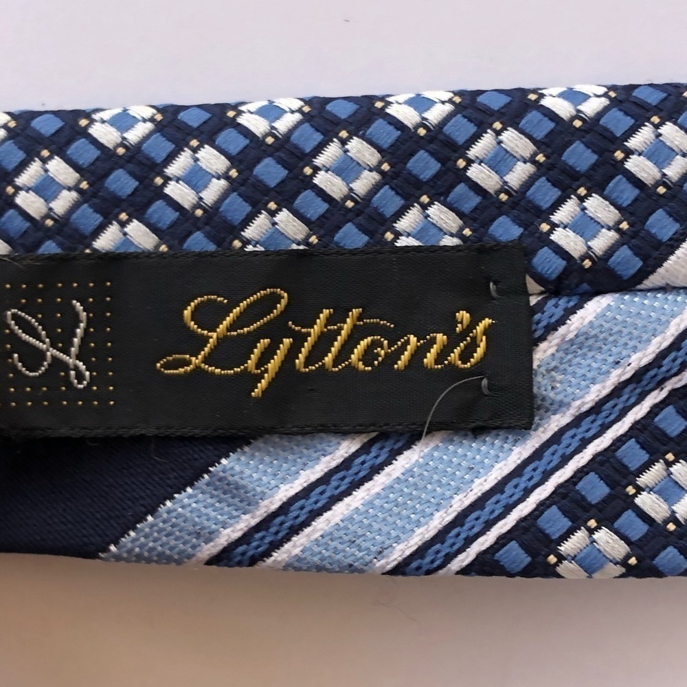 Givenchy Vintage Blue Tie Designer Stripes Men - Picture 5 of 7